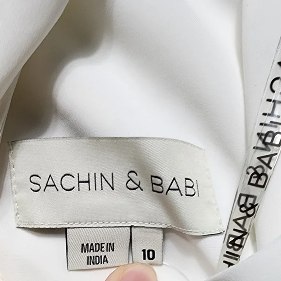 Sachin & Babi Naomi Halter Asymmetric Midi Ivory Dress 10 Wedding Party Formal - Picture 9 of 10